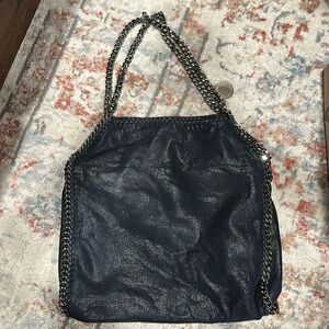 Stella McCartney falbella navy blue tote bag